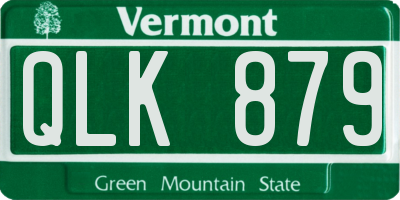 VT license plate QLK879