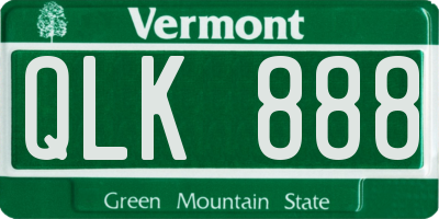 VT license plate QLK888