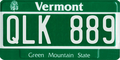 VT license plate QLK889