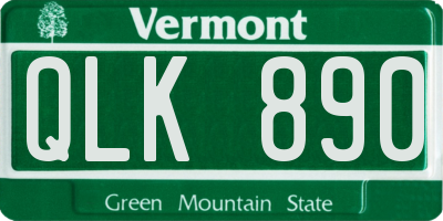 VT license plate QLK890