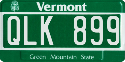 VT license plate QLK899