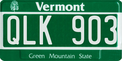 VT license plate QLK903