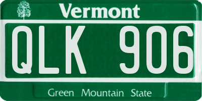 VT license plate QLK906