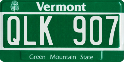 VT license plate QLK907