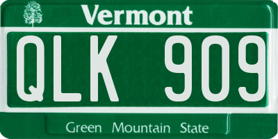 VT license plate QLK909