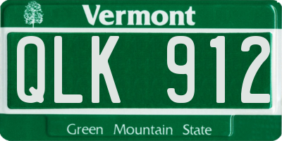 VT license plate QLK912
