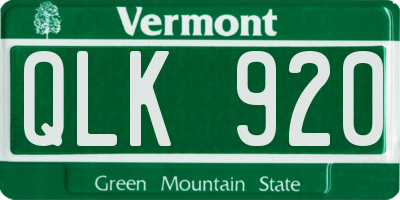 VT license plate QLK920