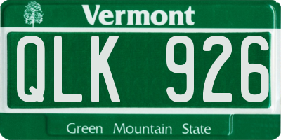 VT license plate QLK926