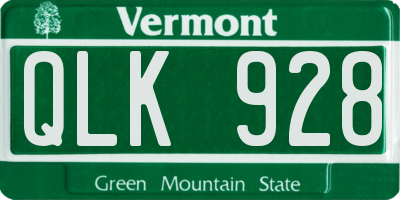 VT license plate QLK928