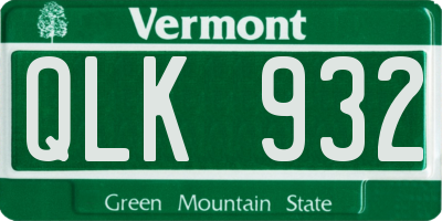 VT license plate QLK932