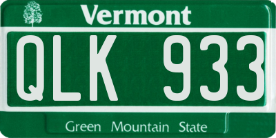 VT license plate QLK933