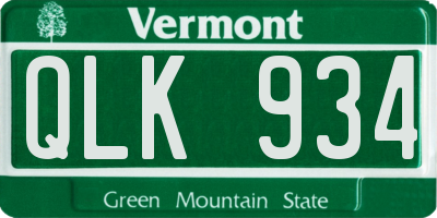 VT license plate QLK934