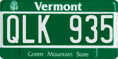 VT license plate QLK935