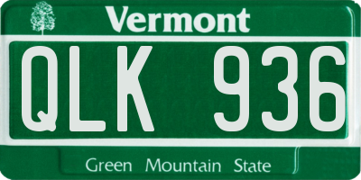 VT license plate QLK936