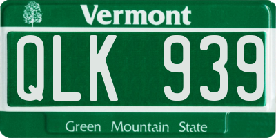 VT license plate QLK939