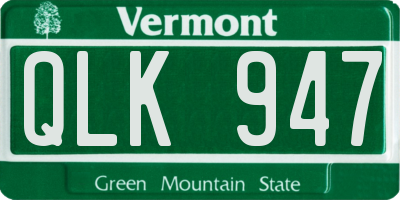 VT license plate QLK947