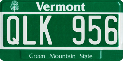 VT license plate QLK956