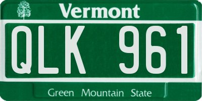 VT license plate QLK961