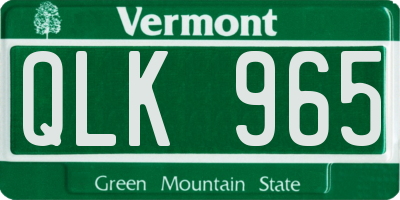 VT license plate QLK965
