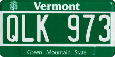 VT license plate QLK973