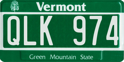VT license plate QLK974