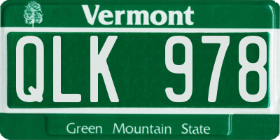 VT license plate QLK978