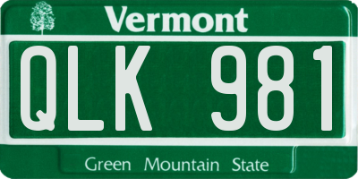 VT license plate QLK981