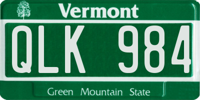 VT license plate QLK984