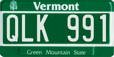 VT license plate QLK991