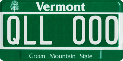 VT license plate QLL000