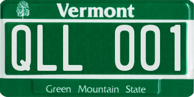 VT license plate QLL001