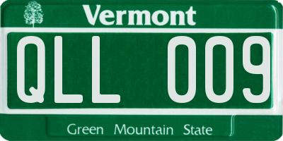 VT license plate QLL009