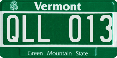 VT license plate QLL013