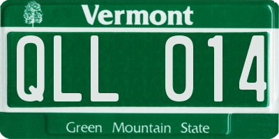 VT license plate QLL014