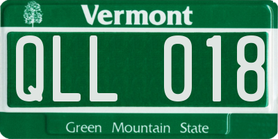 VT license plate QLL018