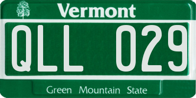 VT license plate QLL029
