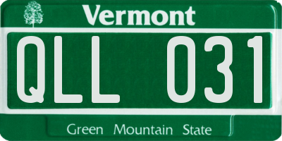 VT license plate QLL031