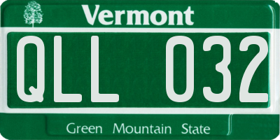VT license plate QLL032
