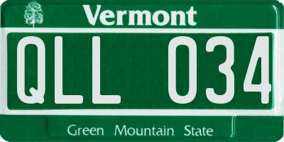 VT license plate QLL034