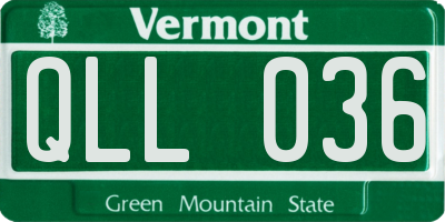 VT license plate QLL036