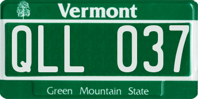 VT license plate QLL037