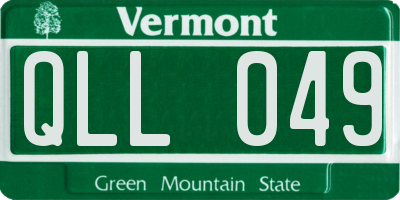 VT license plate QLL049