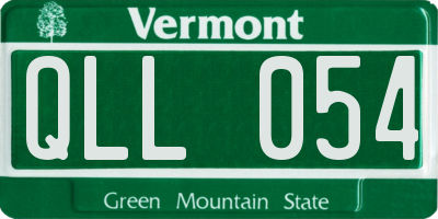 VT license plate QLL054