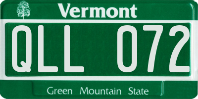 VT license plate QLL072