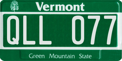 VT license plate QLL077