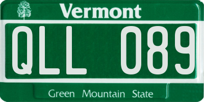VT license plate QLL089