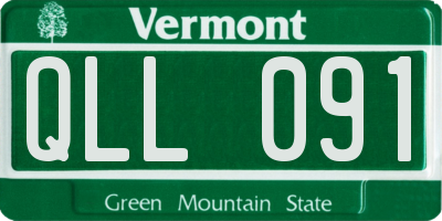 VT license plate QLL091