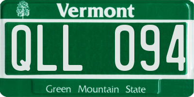 VT license plate QLL094