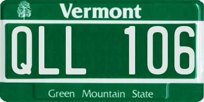 VT license plate QLL106