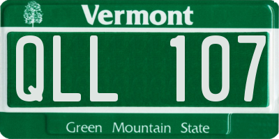 VT license plate QLL107